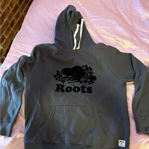 Roots Charcoal Hoodie with Iconic Logo